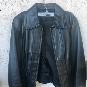Black leather jacket